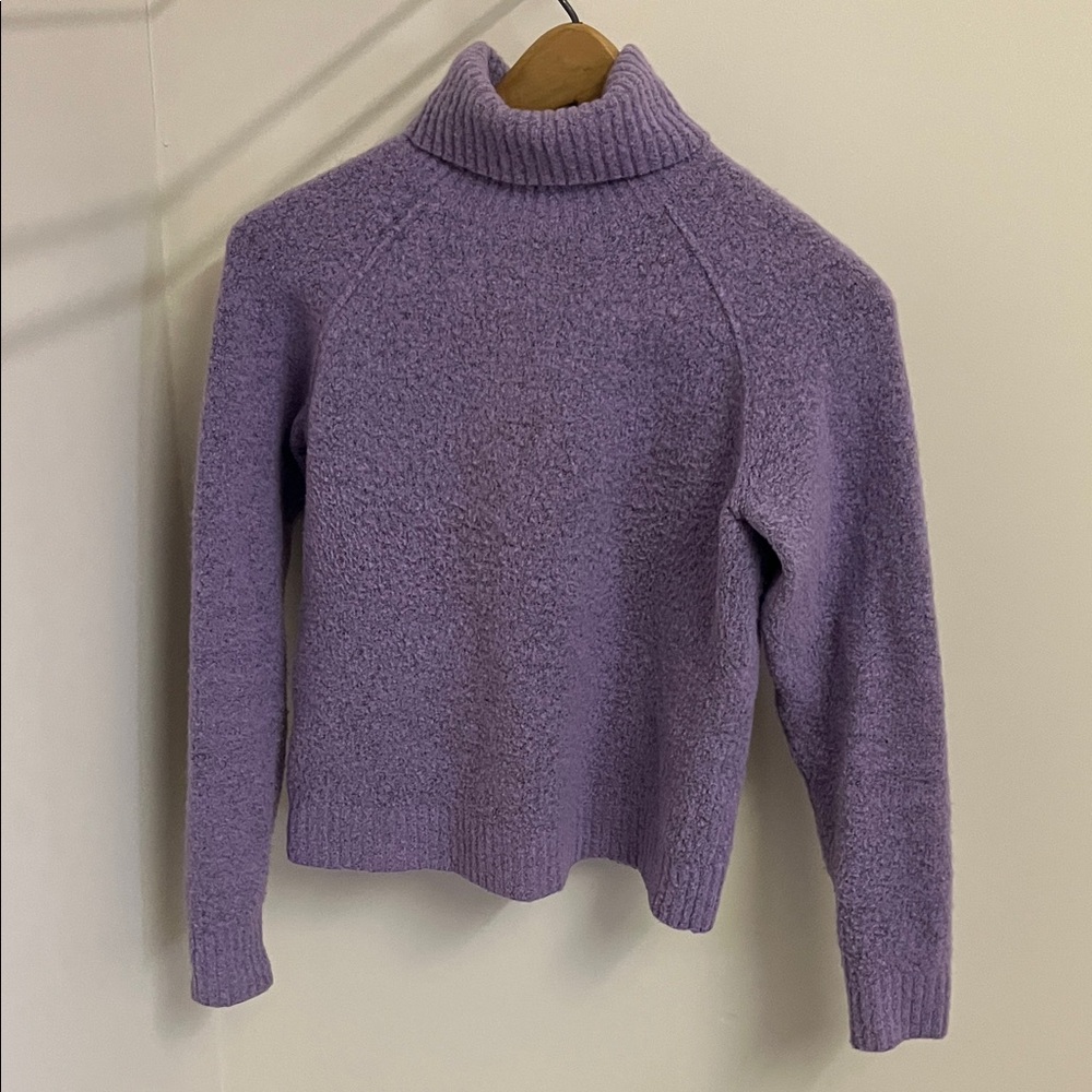 JEANNE PIERRE Lavender Bouclé Turtleneck Sweater